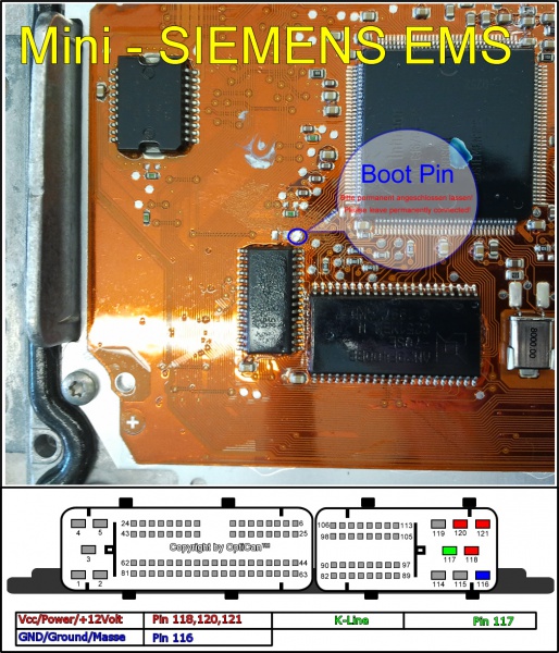 Siemens EMS (Mini) pinout diagram 1